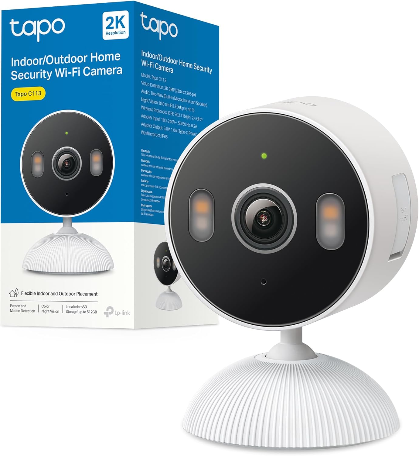Tapo C113 Cámara Inteligente 2K 3MP Interior/Exterior