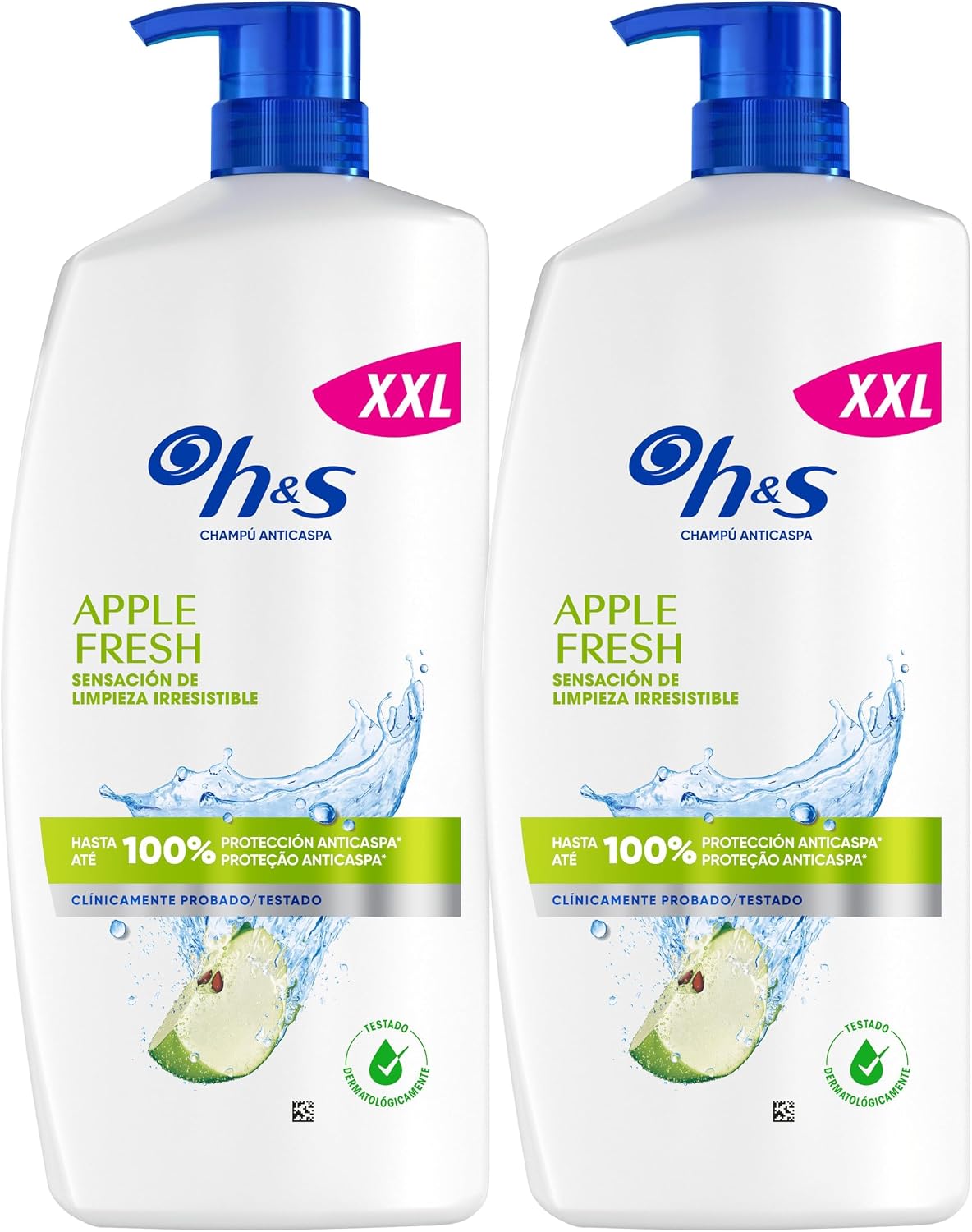 Pack 3 H&S Apple Fresh Champú Anticaspa 1000 ml con Dispensador