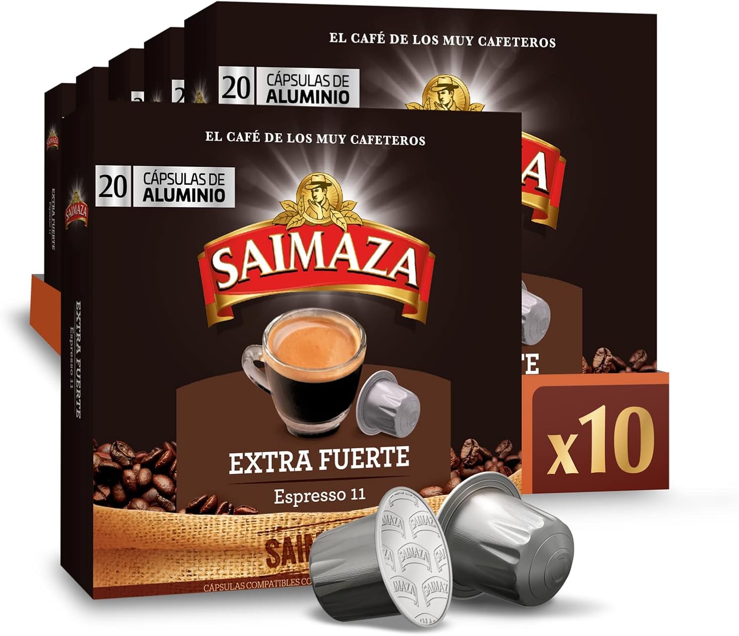 Saimaza Espresso 11 Cápsulas Aluminio Nespresso 200 ud