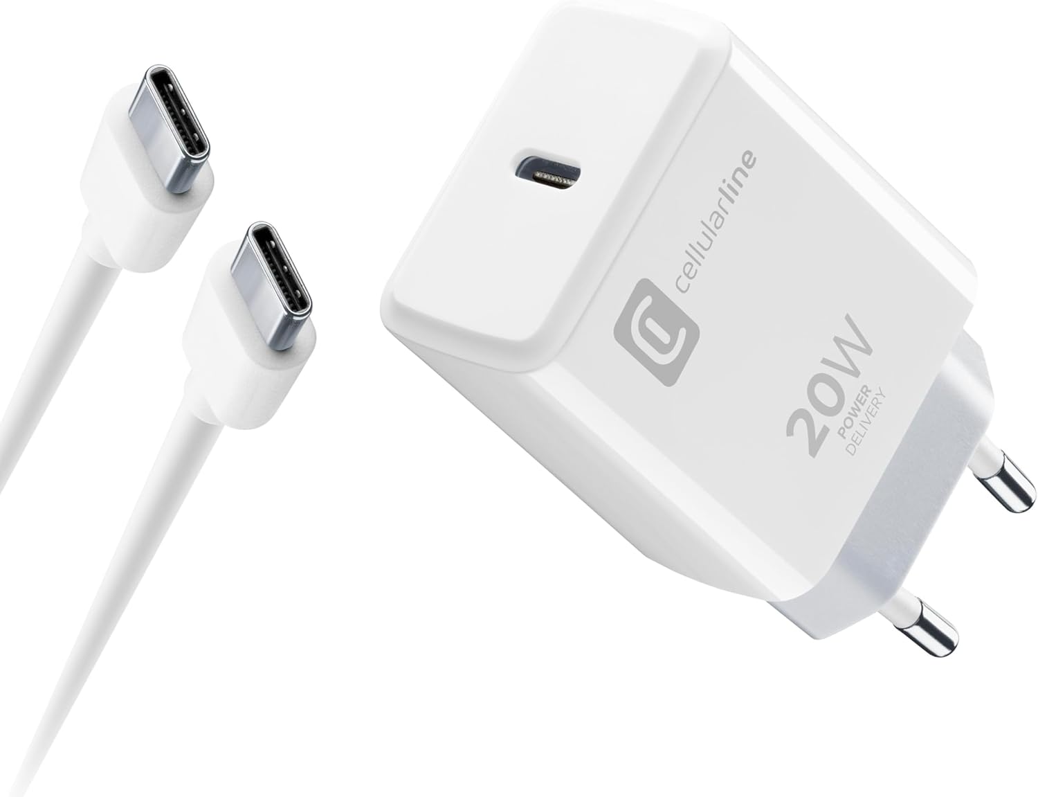 Cellularline Charger Kit 20W USB-C + Cable para iPhone 15
