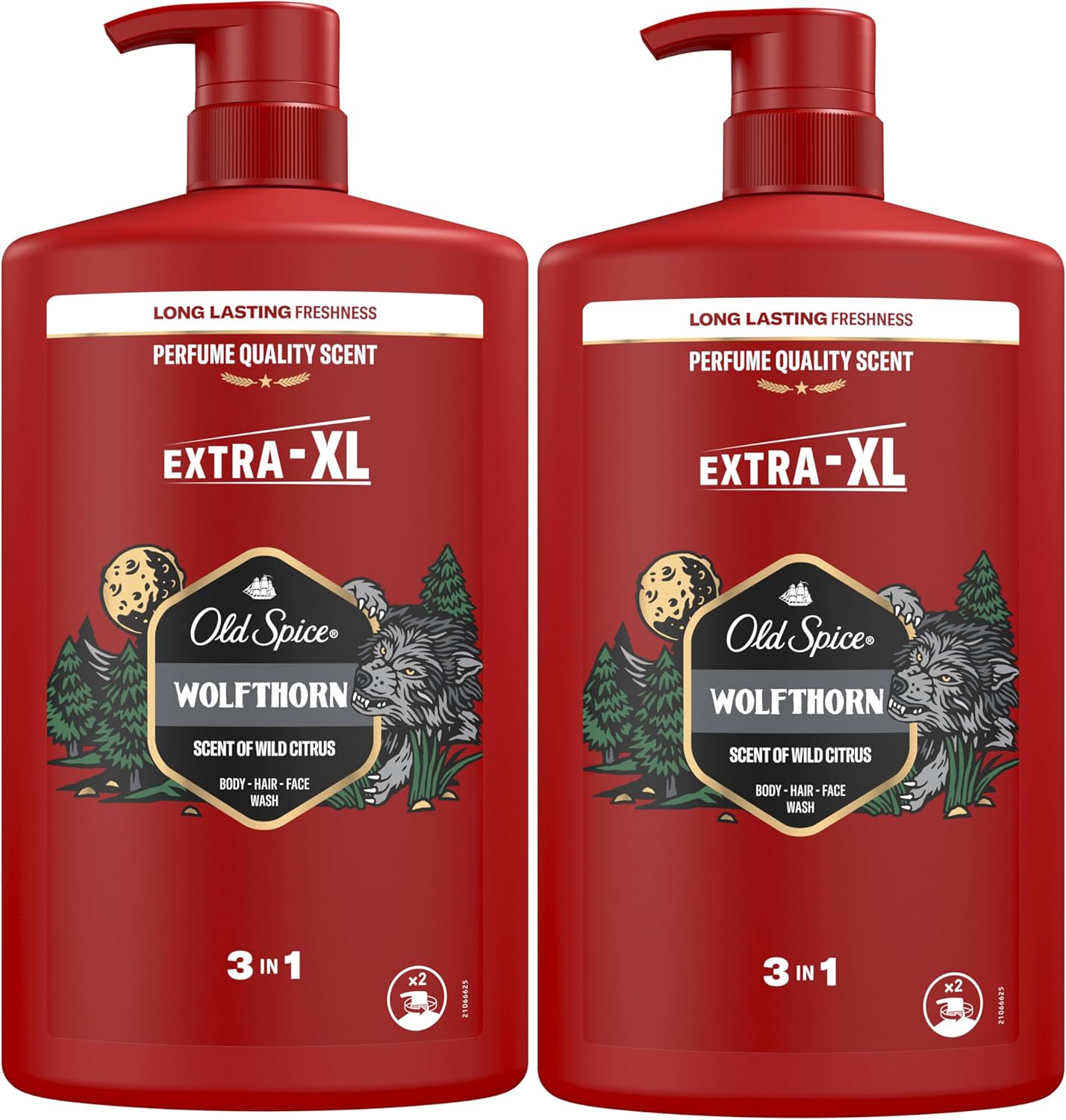 Old Spice Wolfthorn Gel de Ducha y Champú 3 en 1 2x1L