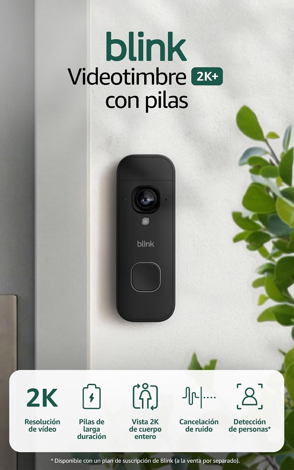 Blink Videotimbre 2K+ con Pilas y Módulo de Sincronización