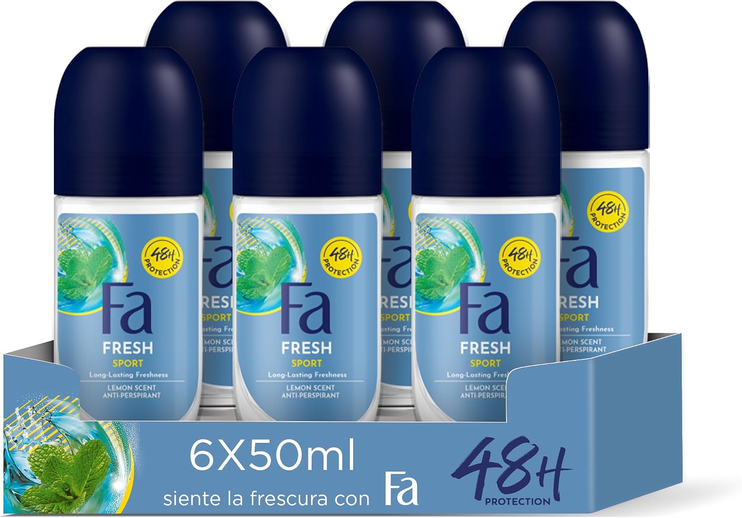 Pack 6 Fa Sport Desodorante Roll-On Pack de 6 (50 ml)