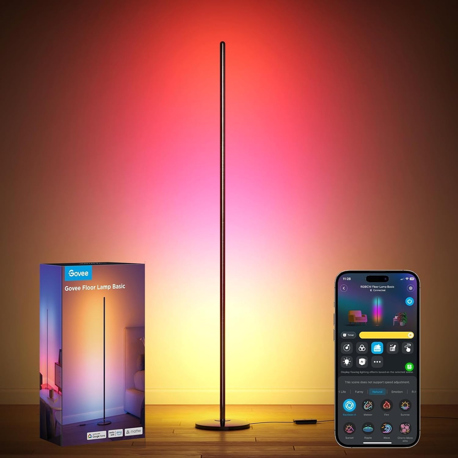 Govee RGBIC Lámpara de Pie LED Negro