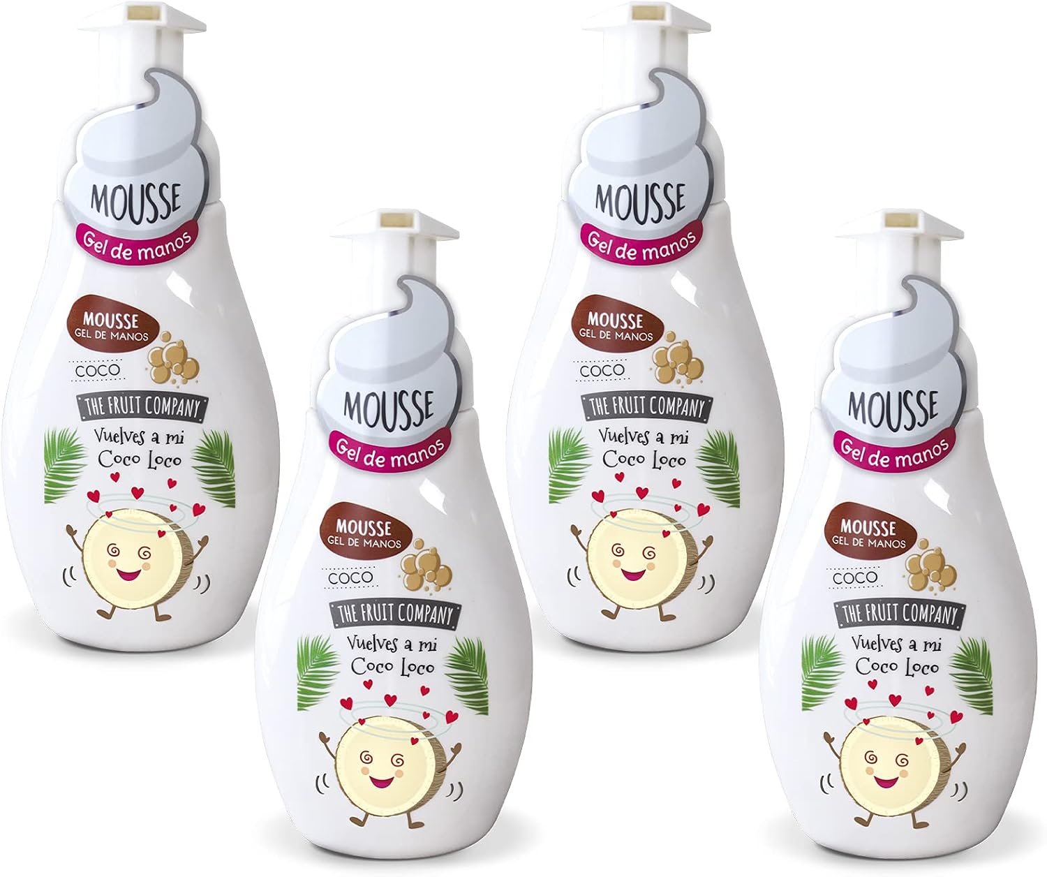 Pack 4 The Fruit Company Jabón de Manos Espuma Coco 250 ml