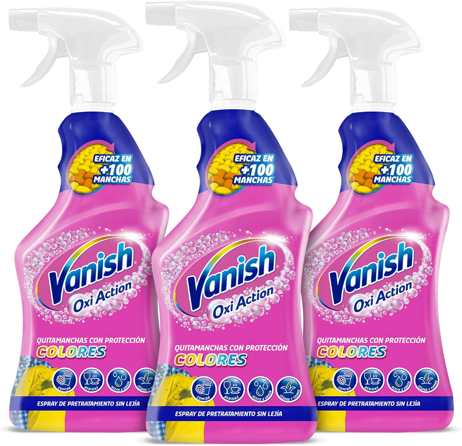 Vanish Oxi Action Quitamanchas Spray Pretratante Pack de 3 x 750 ml