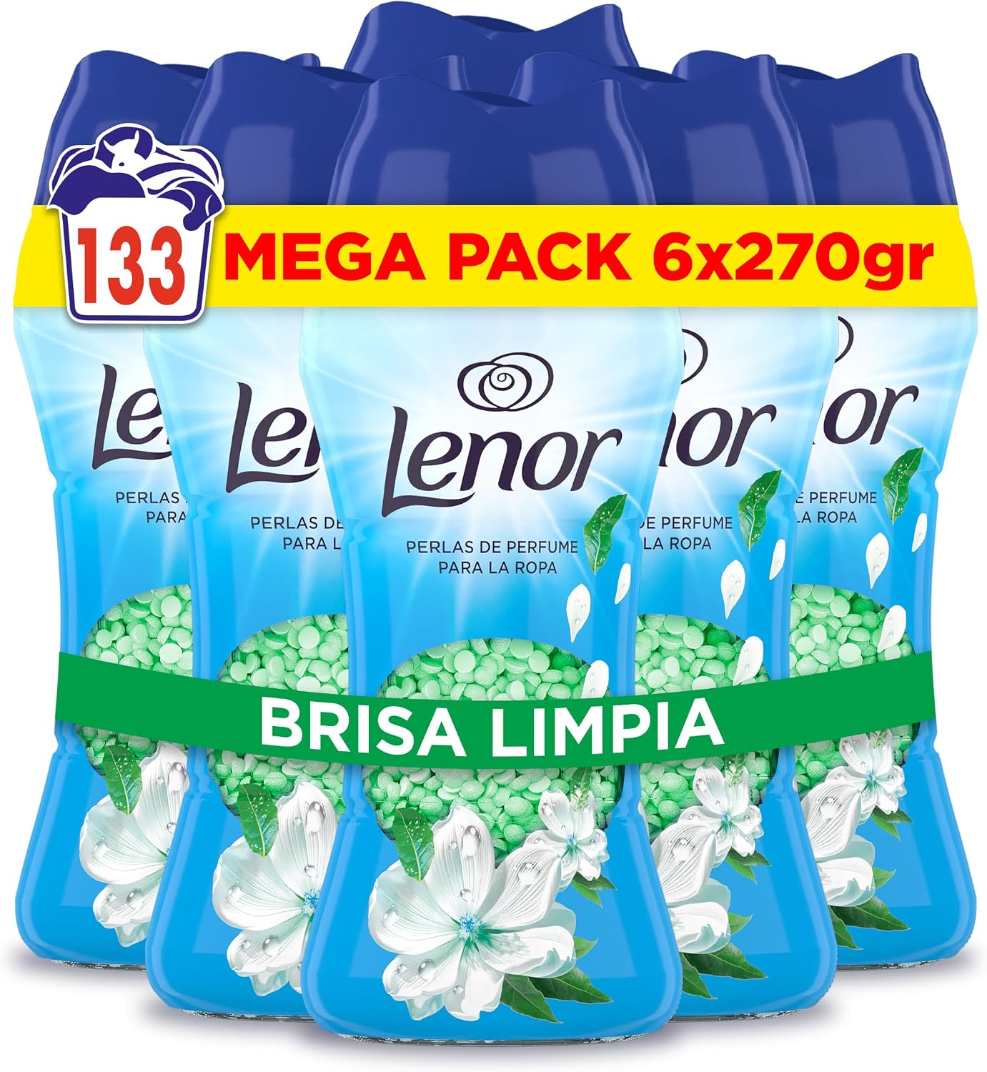 Pack 6 Lenor Perlas de Perfume Brisa Marina y Jazmín 270g