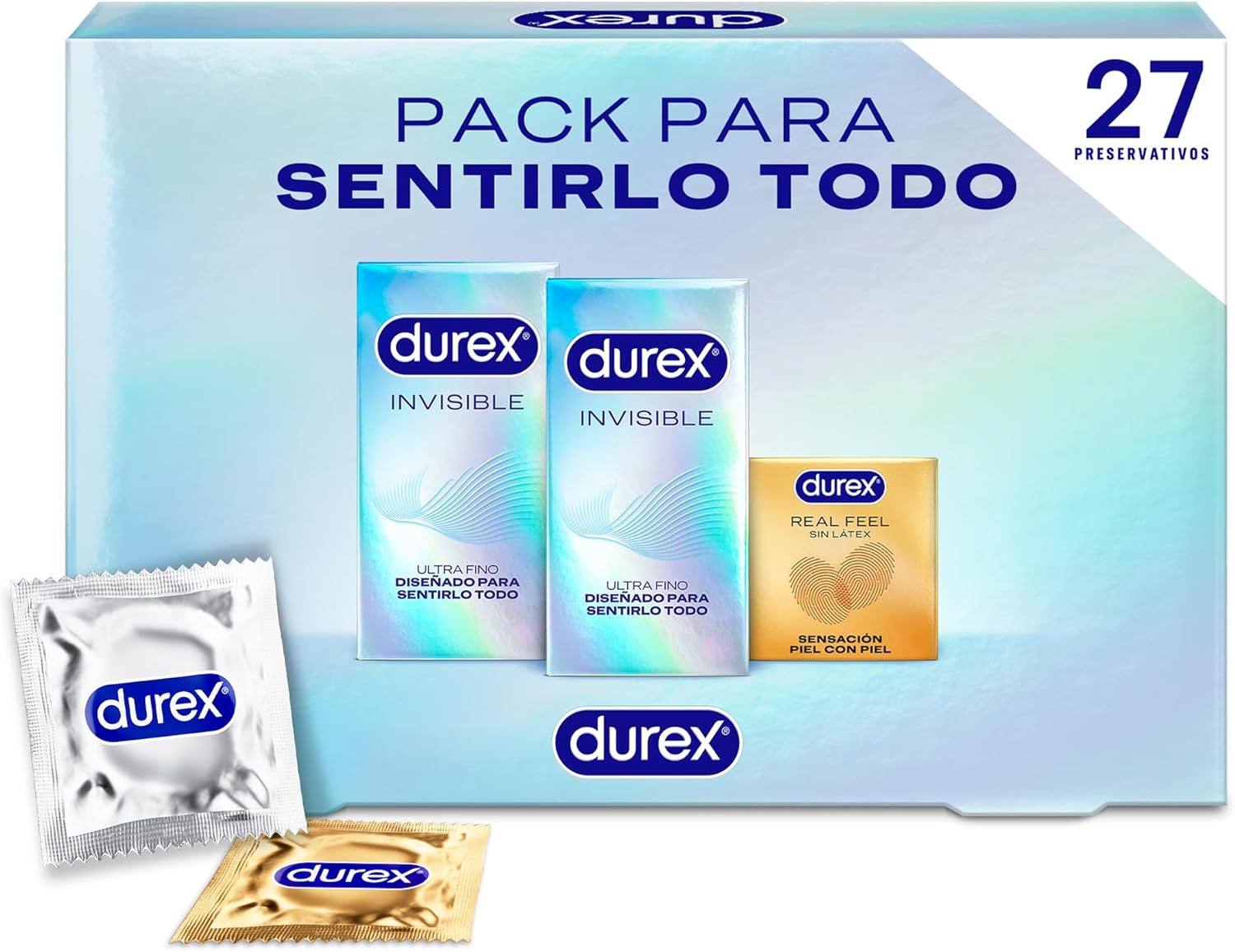 Durex Pack Sensitivo Invisible Preservativos 27 Unidades
