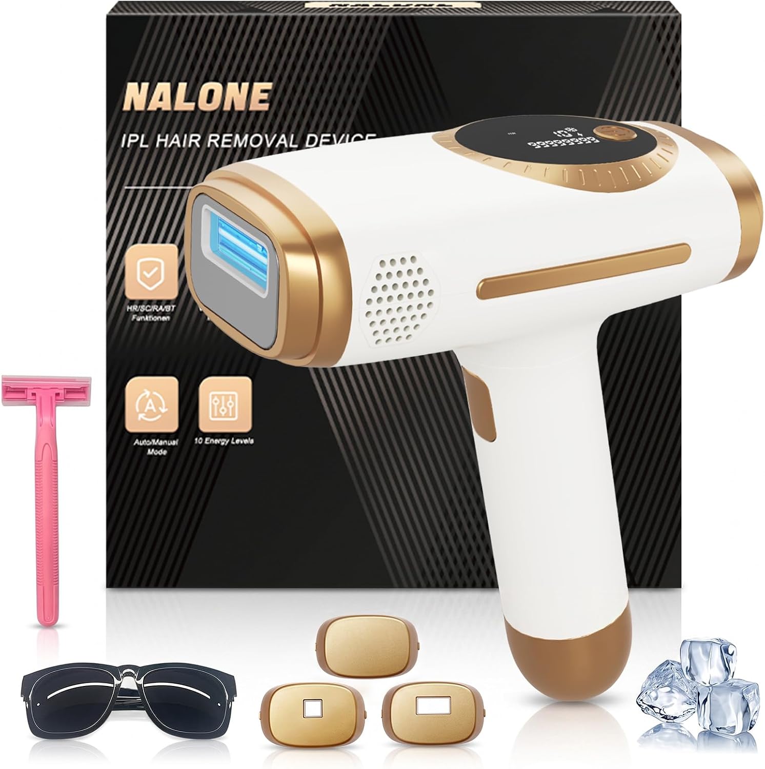 Nalone 22J Depiladora Láser IPL 4 en 1 con Pantalla Táctil