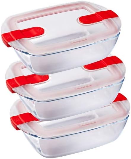 Pyrex Cook & Heat Set 3 Cajas Herméticas 1,1L