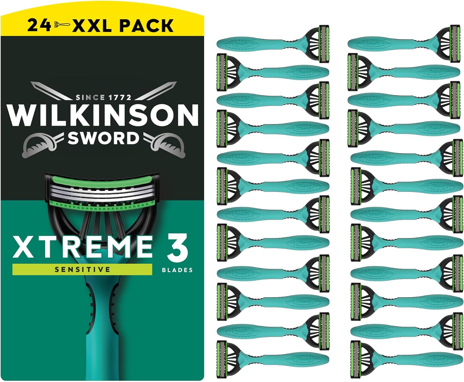 Pack 24 Wilkinson Sword Xtreme 3 Sensitive Afeitadoras Desechables