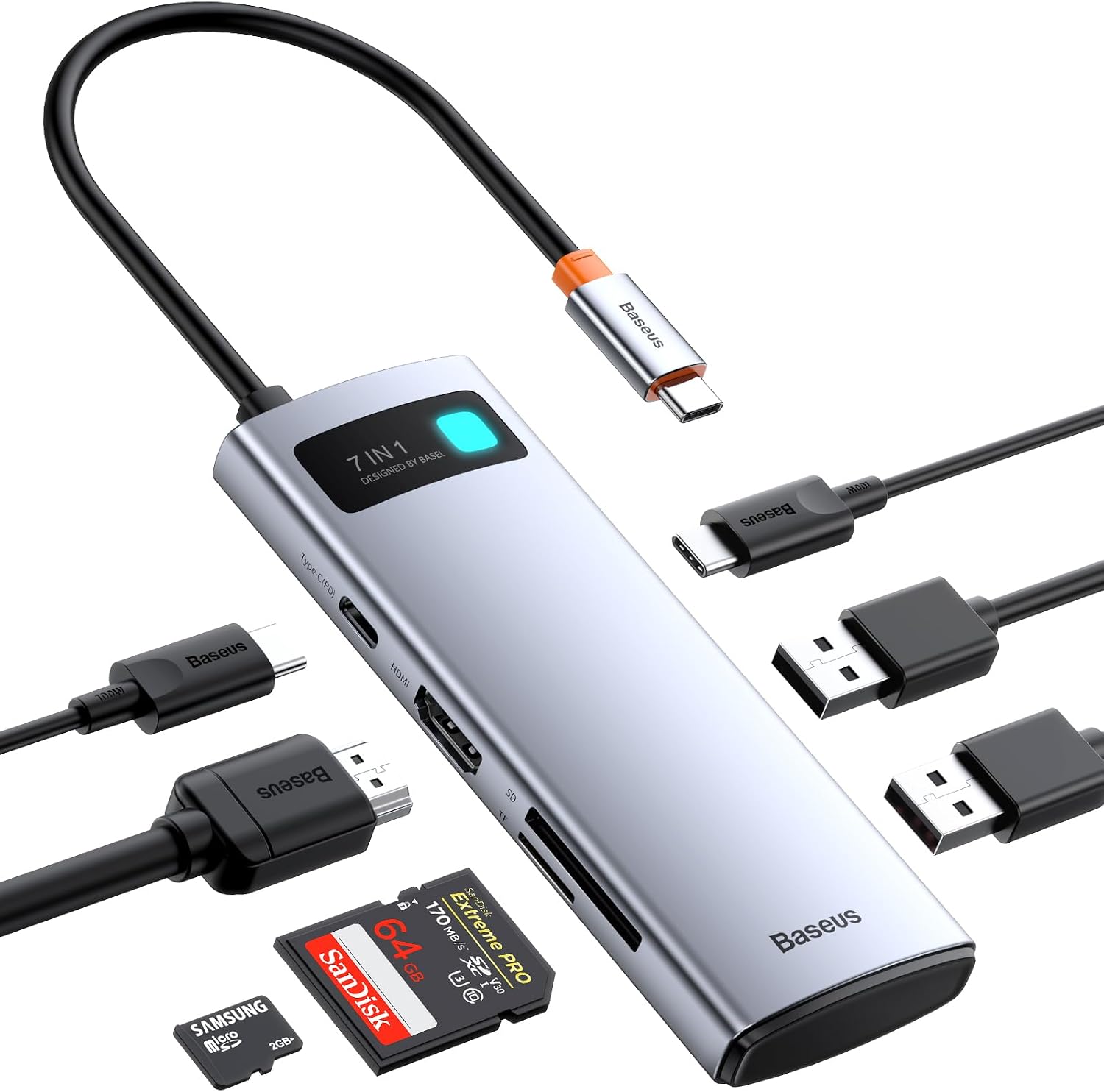 Baseus Hub USB C 7 en 1 HDMI 4K PD 100W