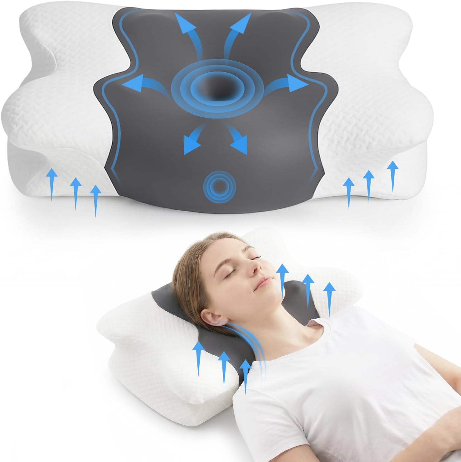 Cosyland Almohada Cervical Ergonómica de Espuma Viscoelástica