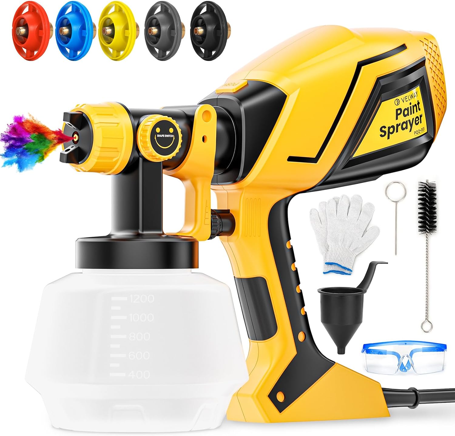 Velway Pistola de Pintura HVLP 600W 1200ml