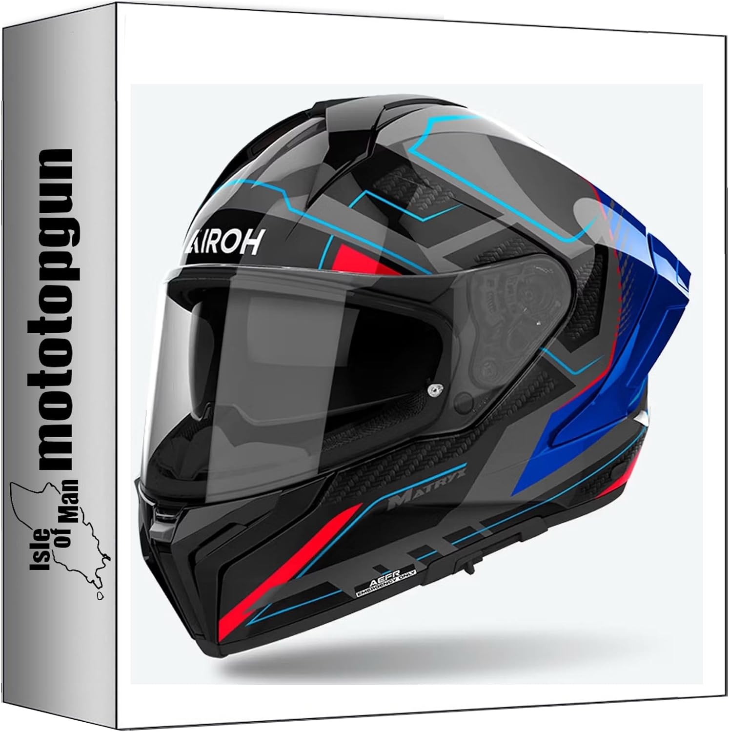 Airoh Matryx Rocket Casco Moto Integral Azul/Rojo L