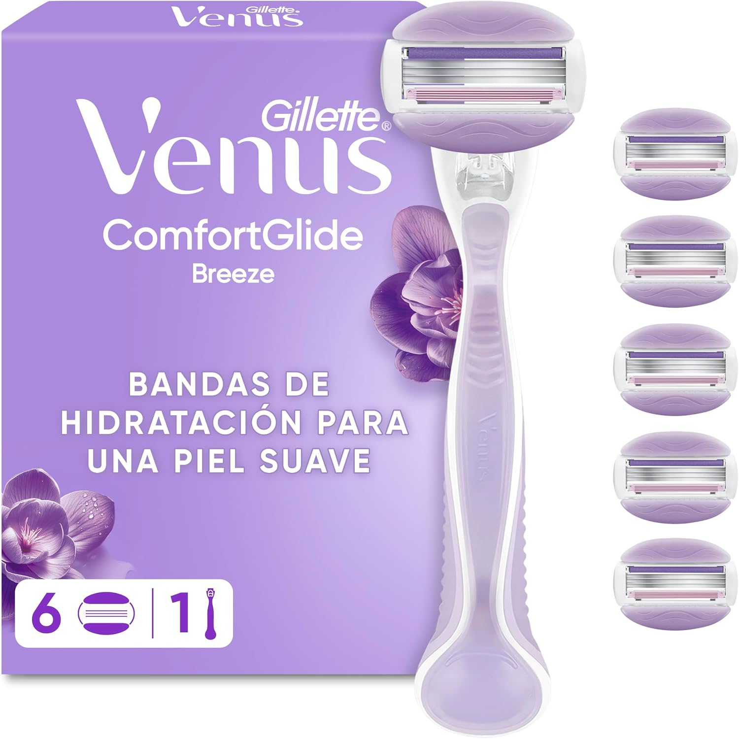 Gillette Venus ComfortGlide Breeze Máquinilla de Afeitar Mujer 6 Recambios