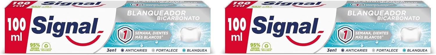 Pack de 2 Pasta de Dientes Signal Bicarbonato Blanqueador 100 ml