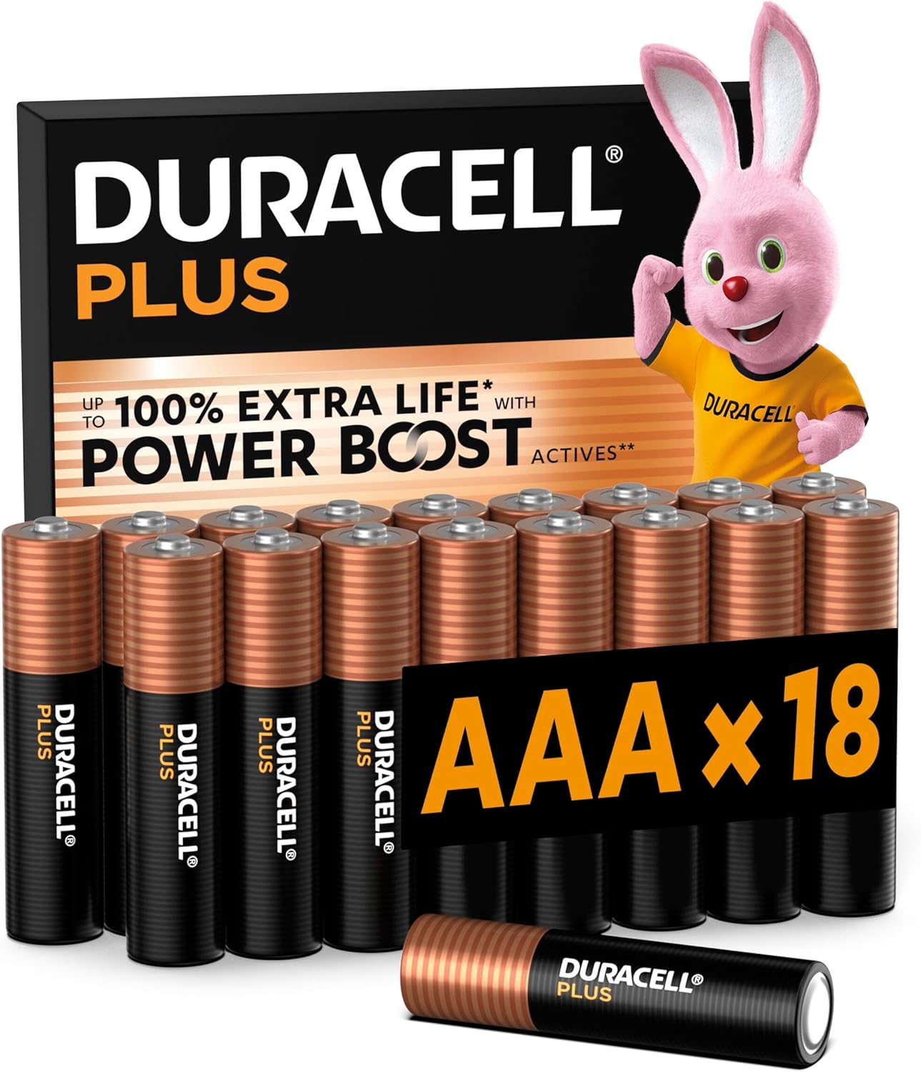 Pack 18 Pilas Alcalinas Duracell Plus AAA 1,5 V