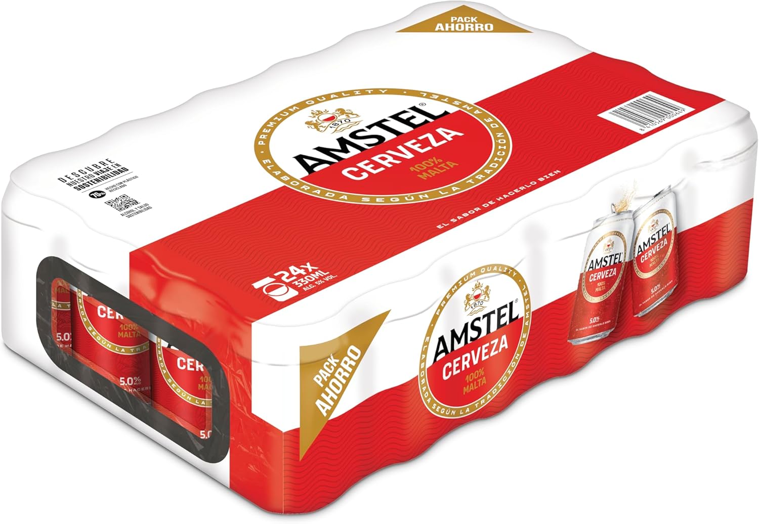 Amstel - Pack de 24 latas de cerveza lager