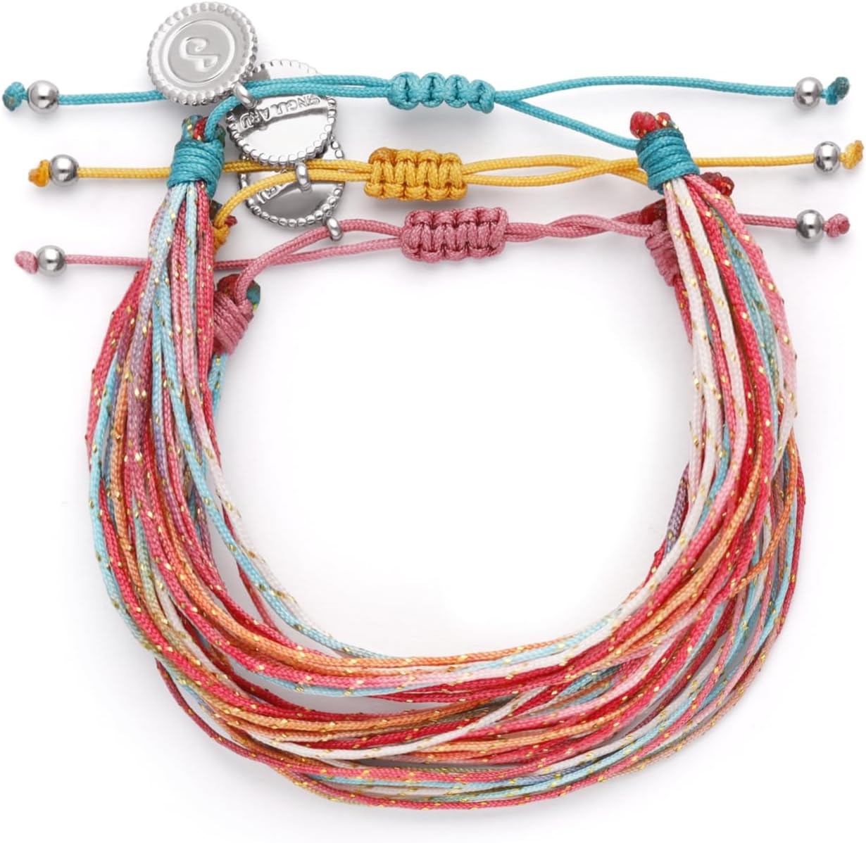 SINGULARU - Pack de 3 pulseras para mujer de acero