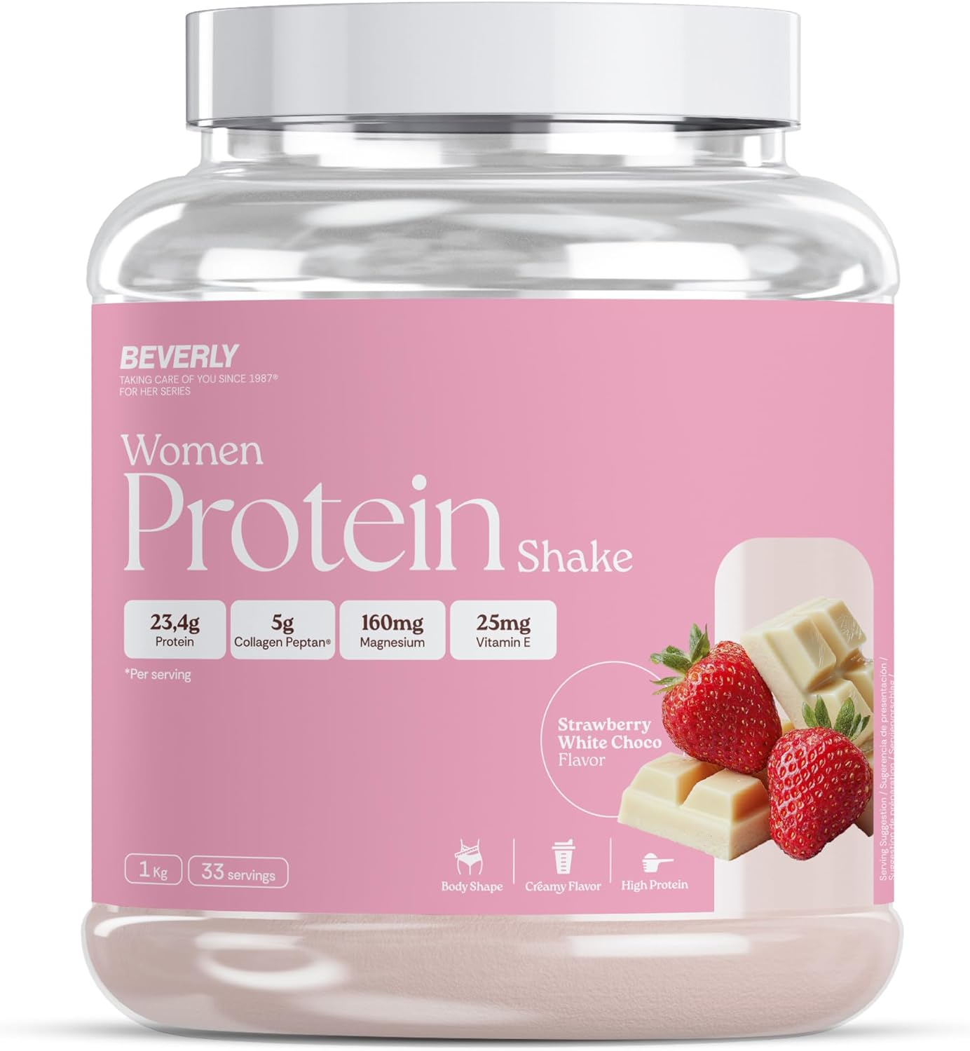 Beverly Women Protein - Proteína de suero especial mujer con colágeno marino, magnesi