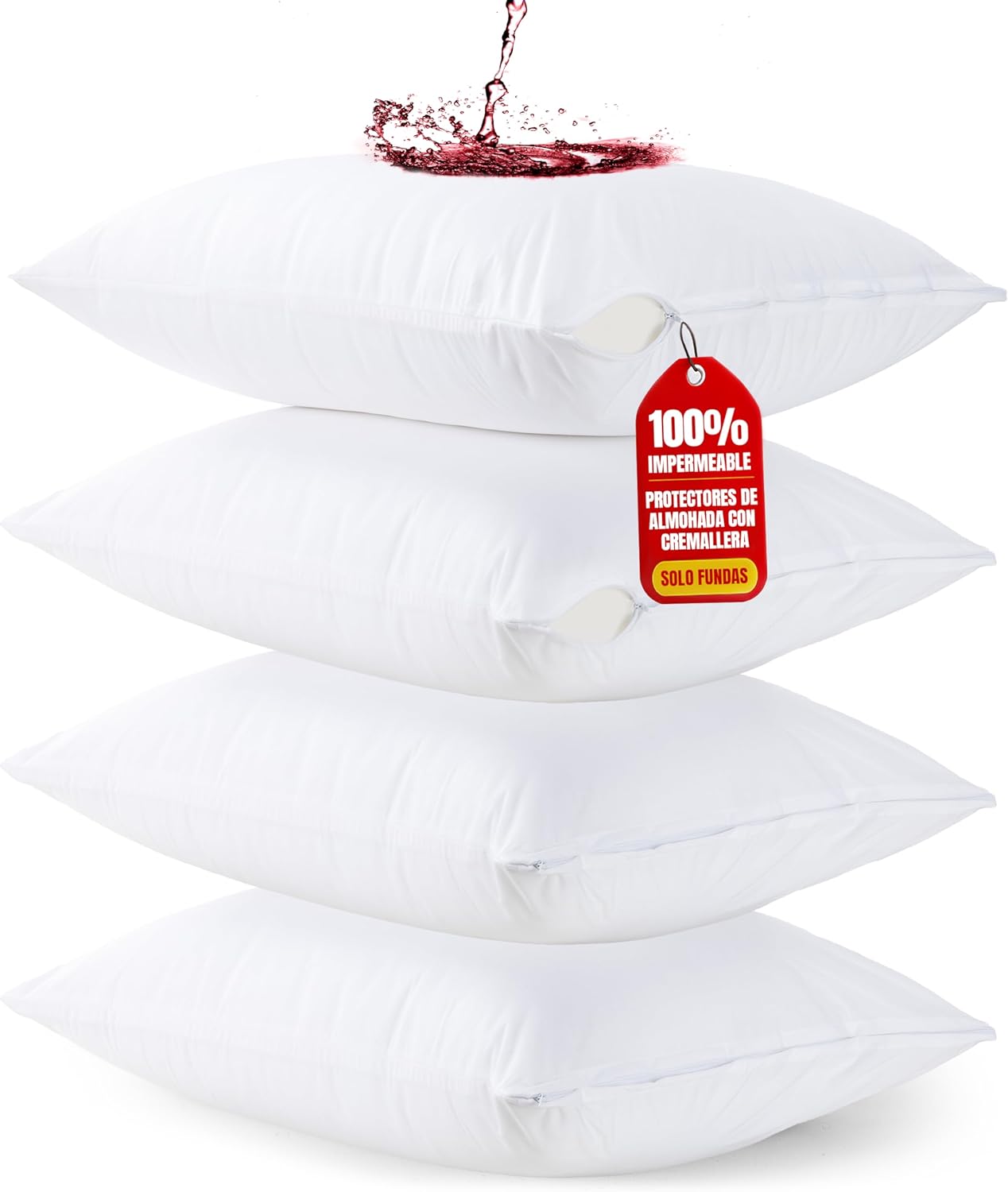 Pack 4 Protectores de Almohada Impermeables Utopia Bedding 40x70 cm
