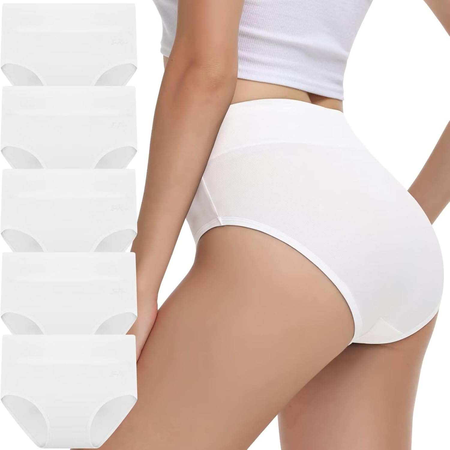 Pack 5 Bragas Mujer Algodón Talle Alto