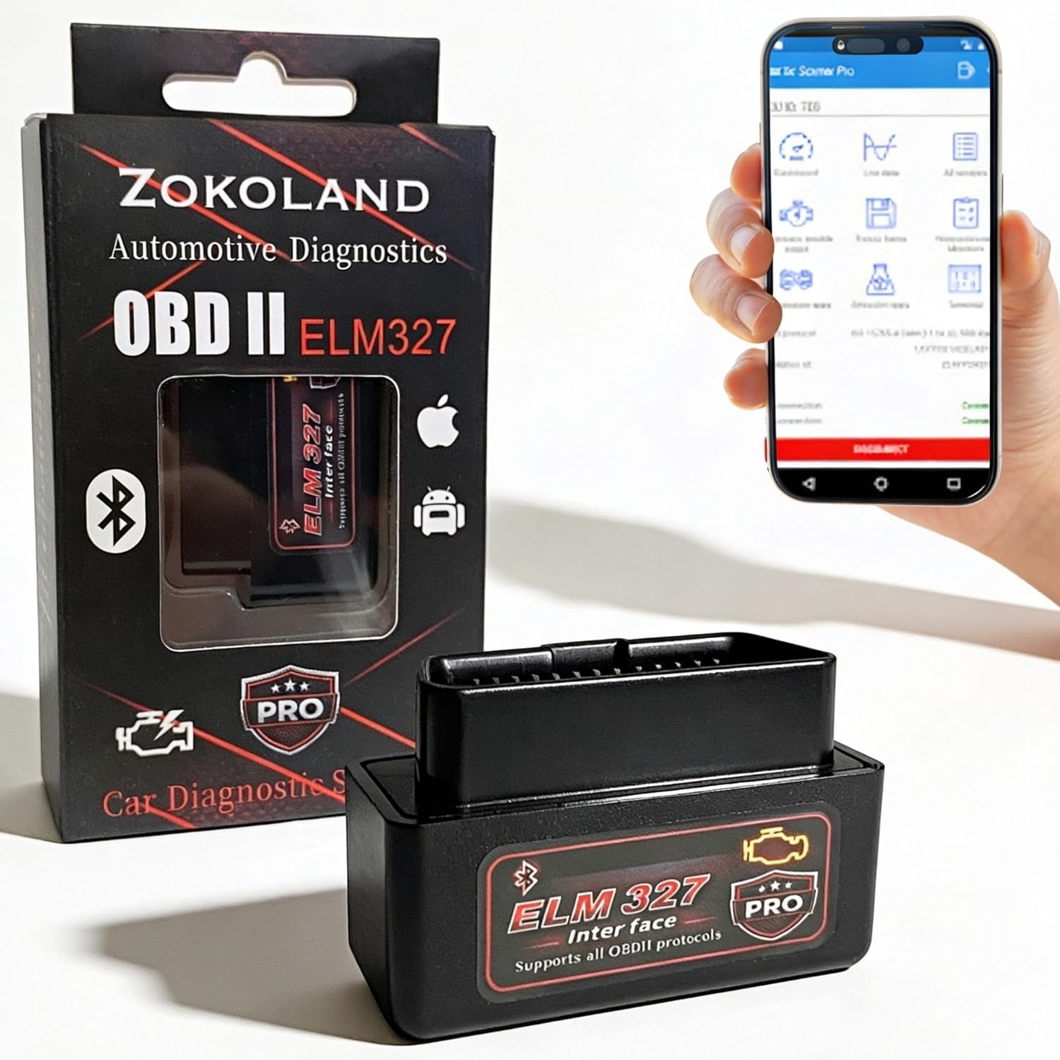 Zokoland Escáner OBD2 Bluetooth Android e iPhone
