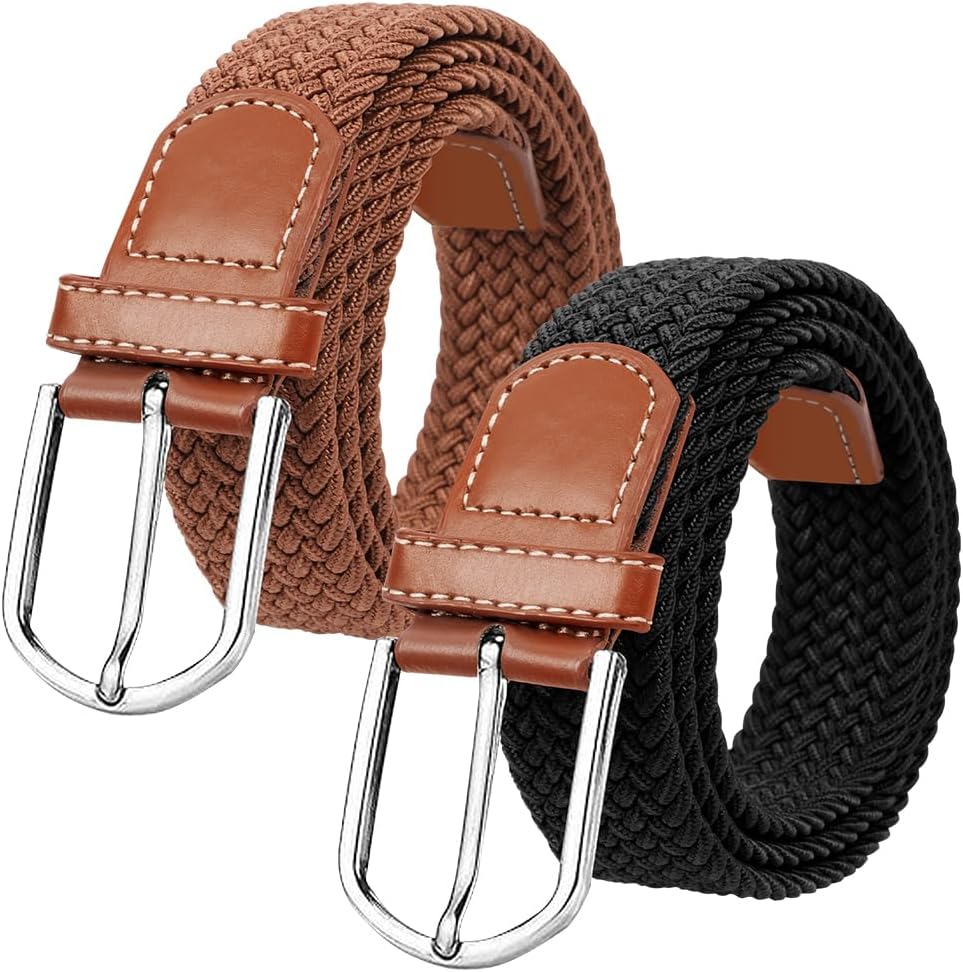 Flintronic Pack 2 Cinturones Trenzados Elásticos Unisex