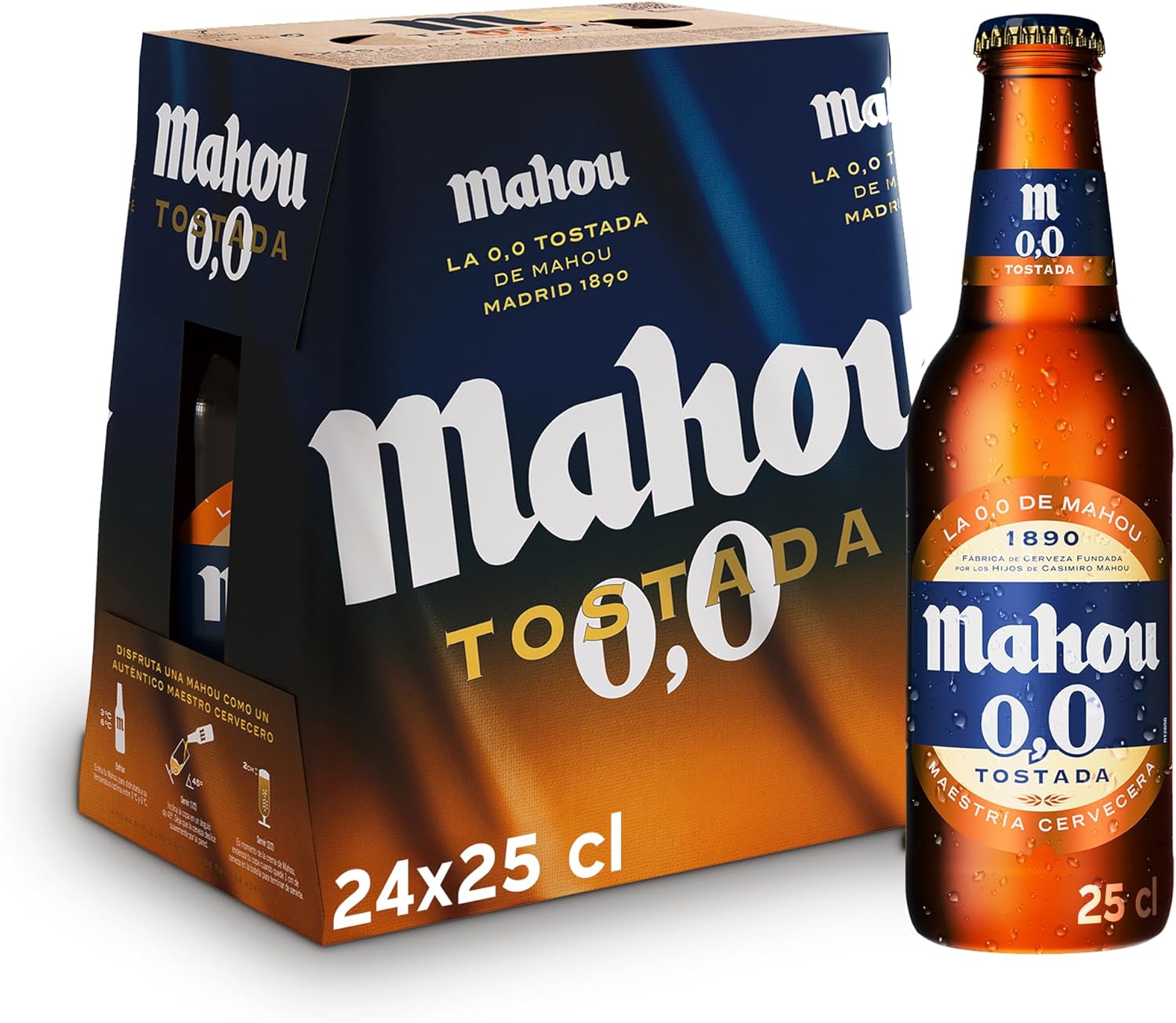 Pack 24 Mahou 0,0 Cerveza Sin Alcohol 25 cl
