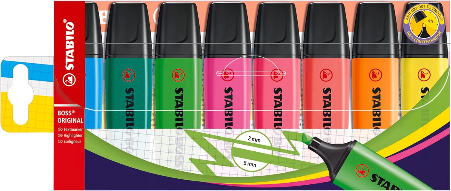 Stabilo Boss Original Marcador Fluorescente Pack de 8
