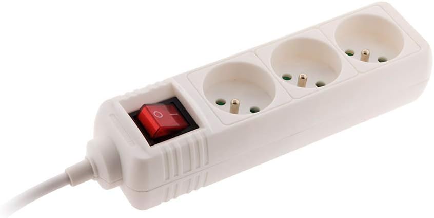 Zenitech Regleta 5 Tomas con Interruptor Cable 1,4 m Blanco