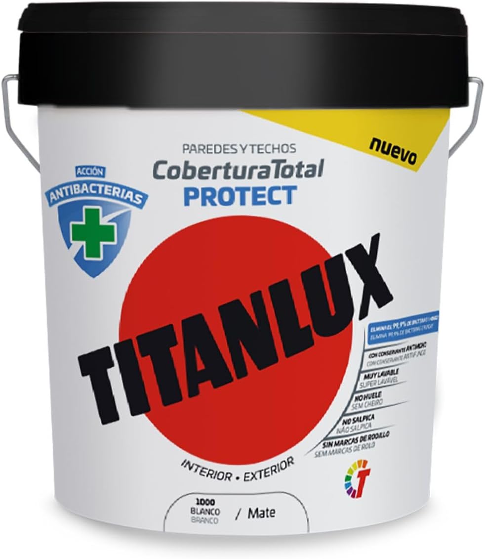 Titanlux Titan Pintura Plástica Cobertura Total 4L Blanco Algodón