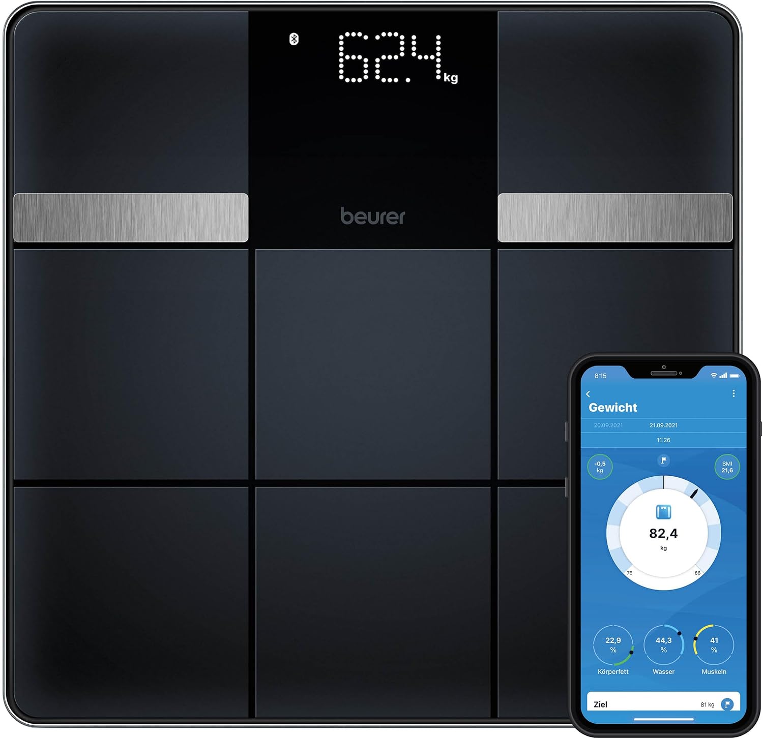 Beurer BF 450 Báscula Personal con App 17 Valores 180 kg
