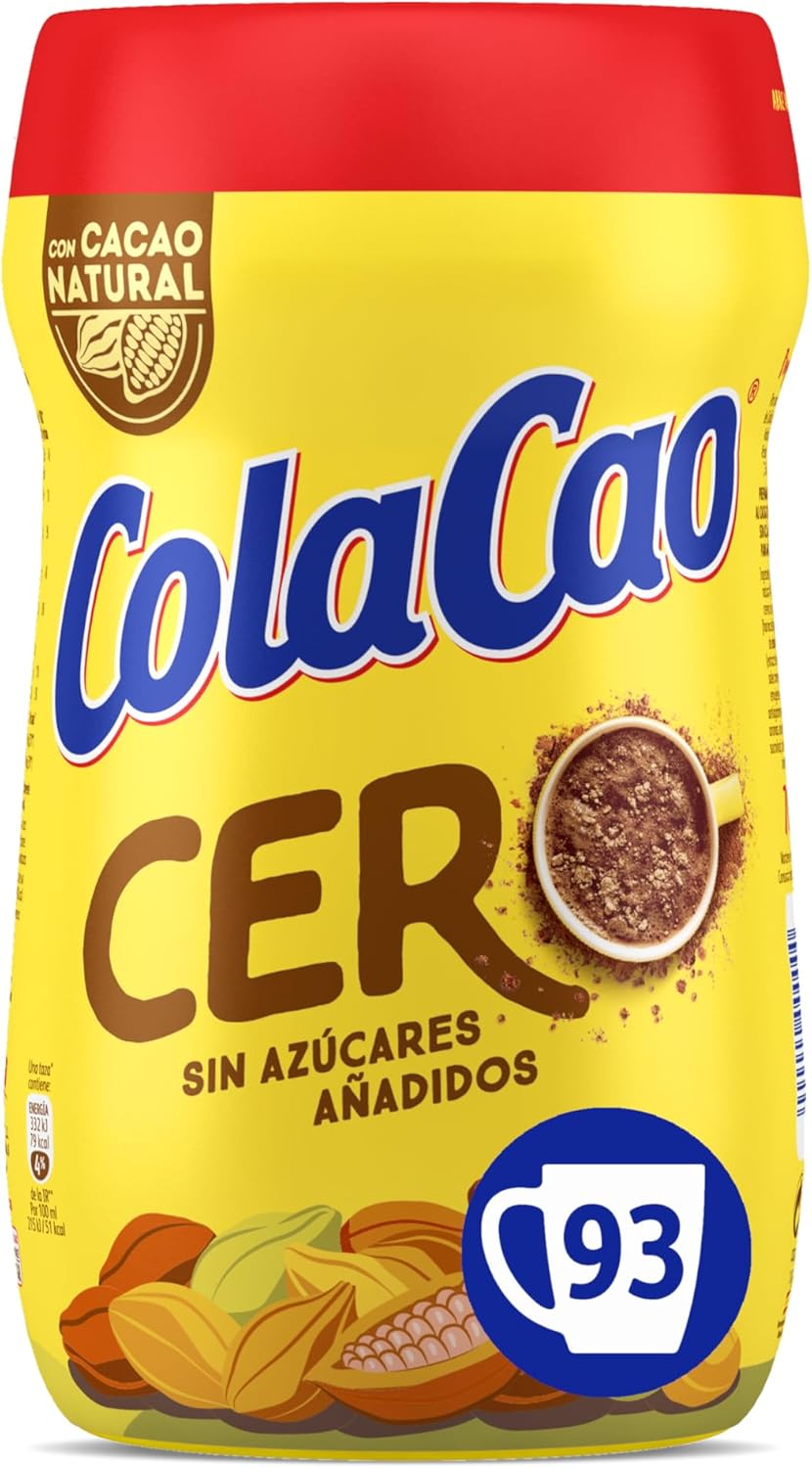 Pack 2 ColaCao Cacao Soluble Natural 0% Azúcares Añadidos 700g