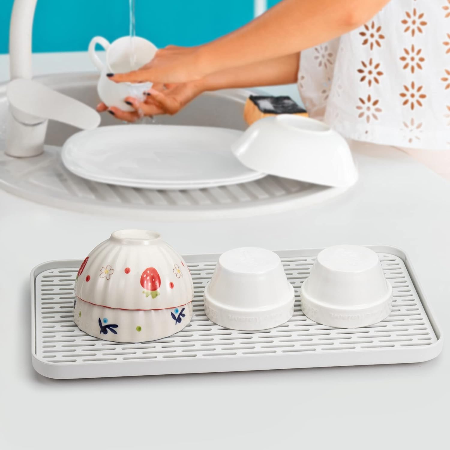 Escurridor de Platos 2 Niveles con Bandeja de Drenaje