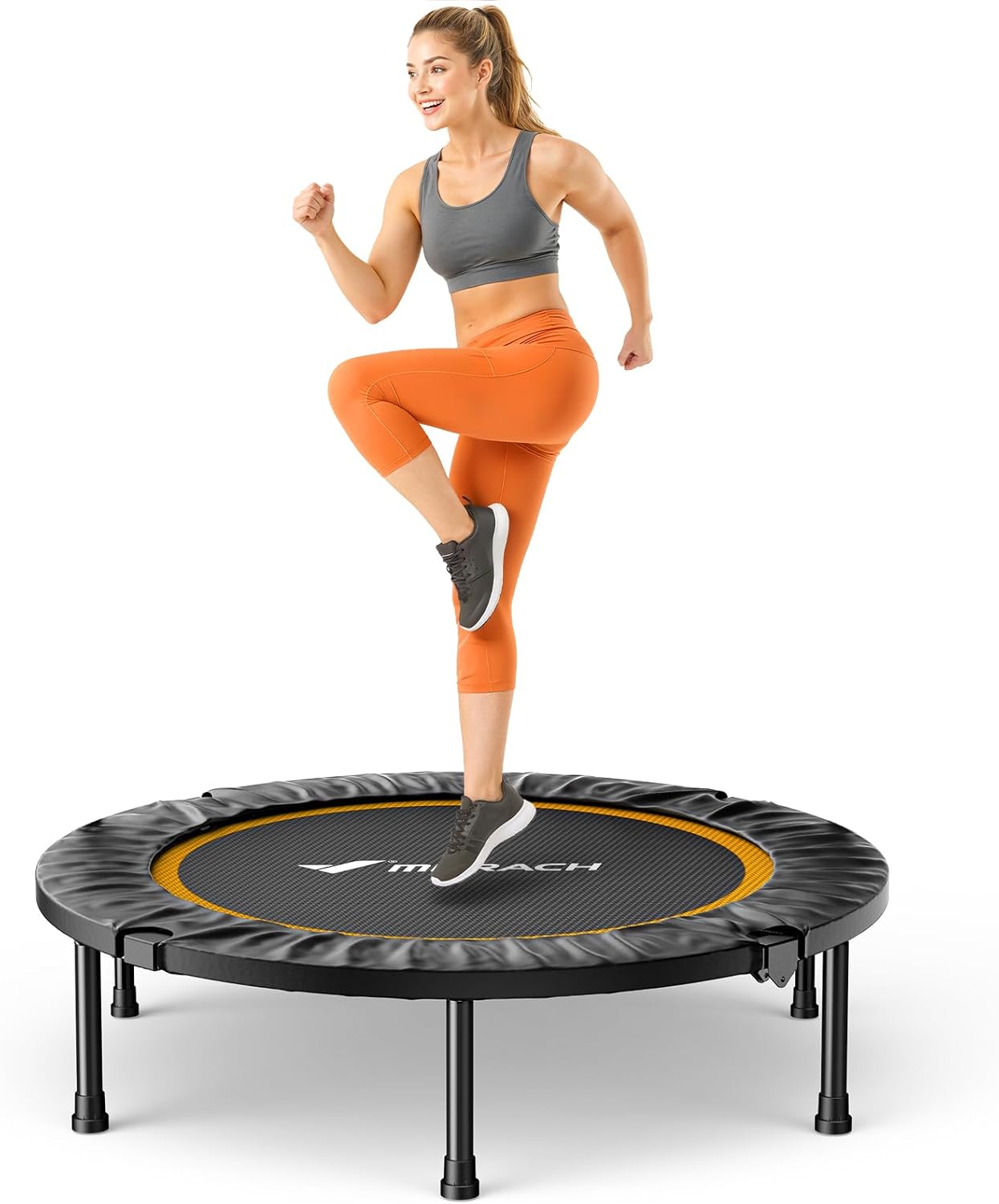 Kanchimi Mini Trampolín Plegable 40" con Asa Ajustable