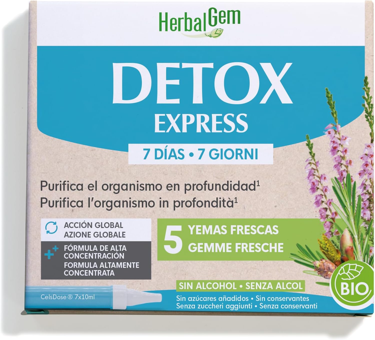 Herbalgem Detox Express 7 Días BIO 5 Yemas 7x10ml