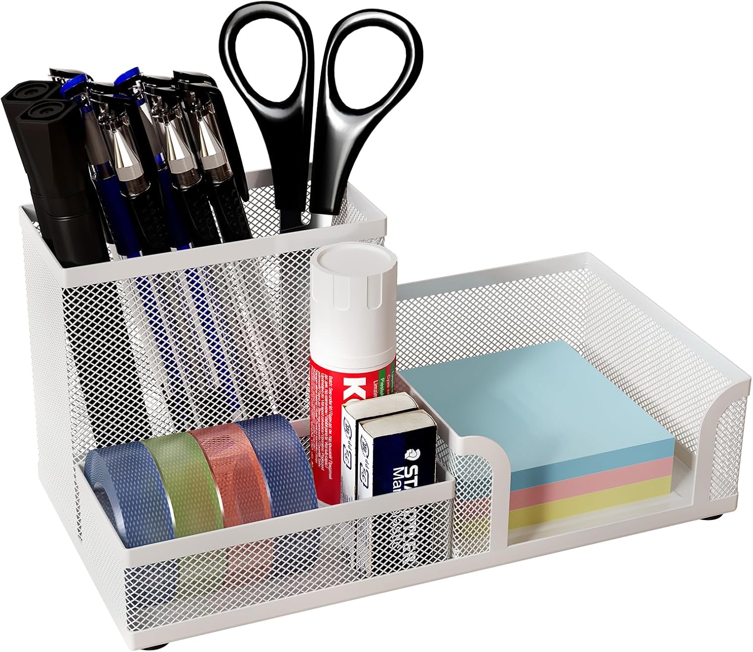 Deli Organizador de Escritorio de Malla 3 Compartimentos