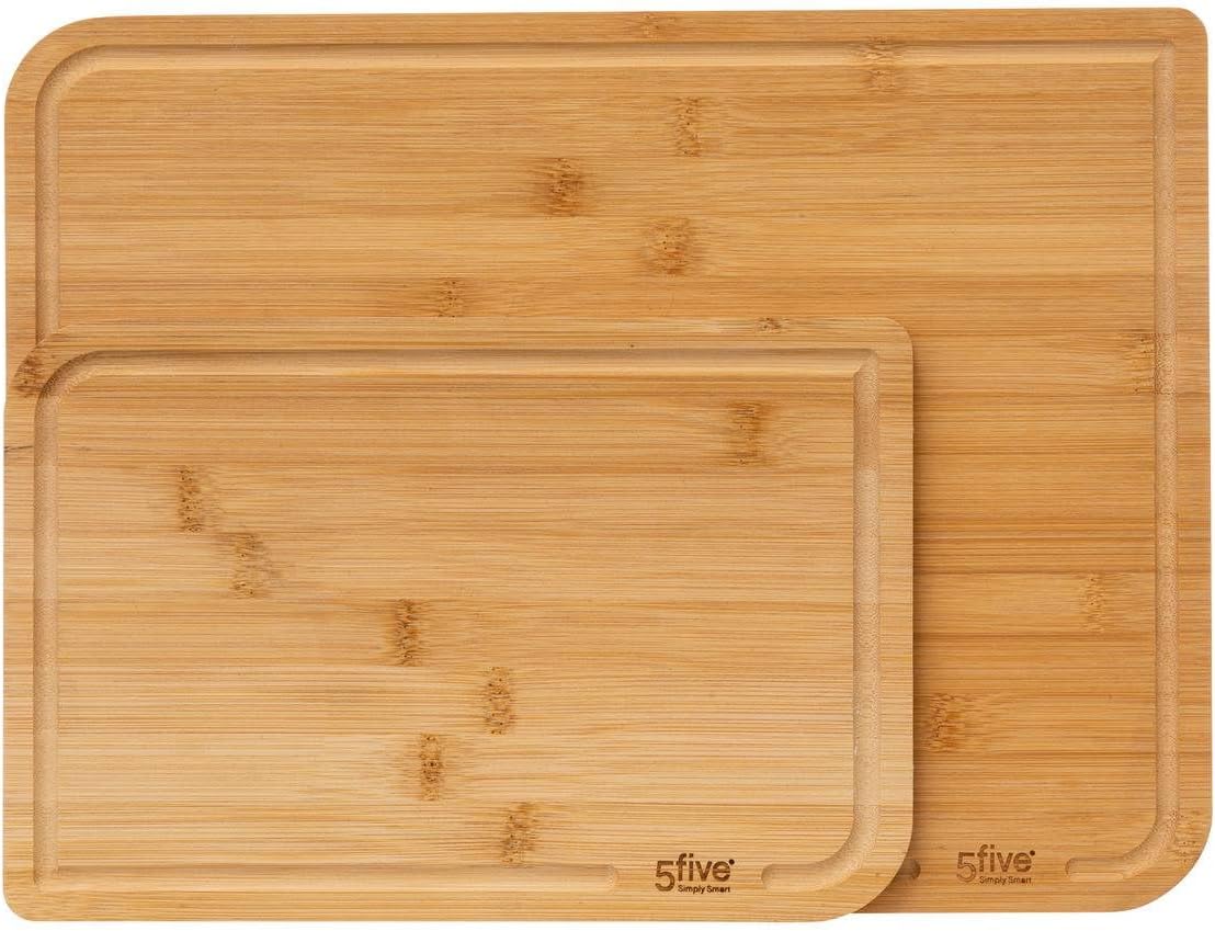 5Five Juego 2 Tablas de Cortar de Bambú 35x25 cm y 22x15 cm