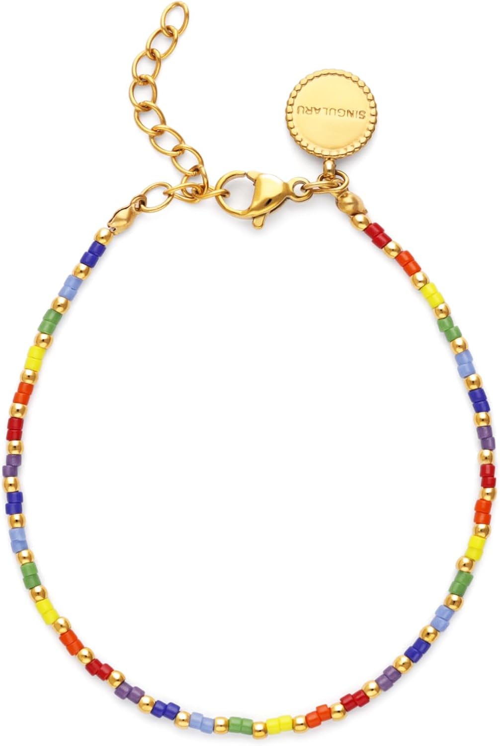 Singularu Pulsera Mujer Rainbow Colors Acero Baño de Oro