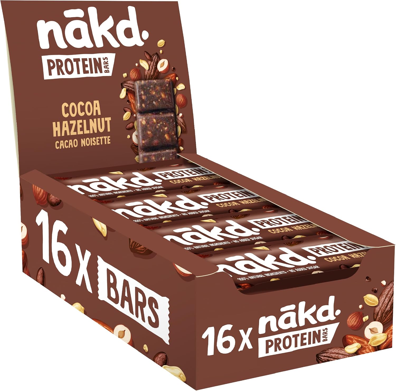 Pack 16 Nākd Barritas Proteicas Cacao Avellana 45 g