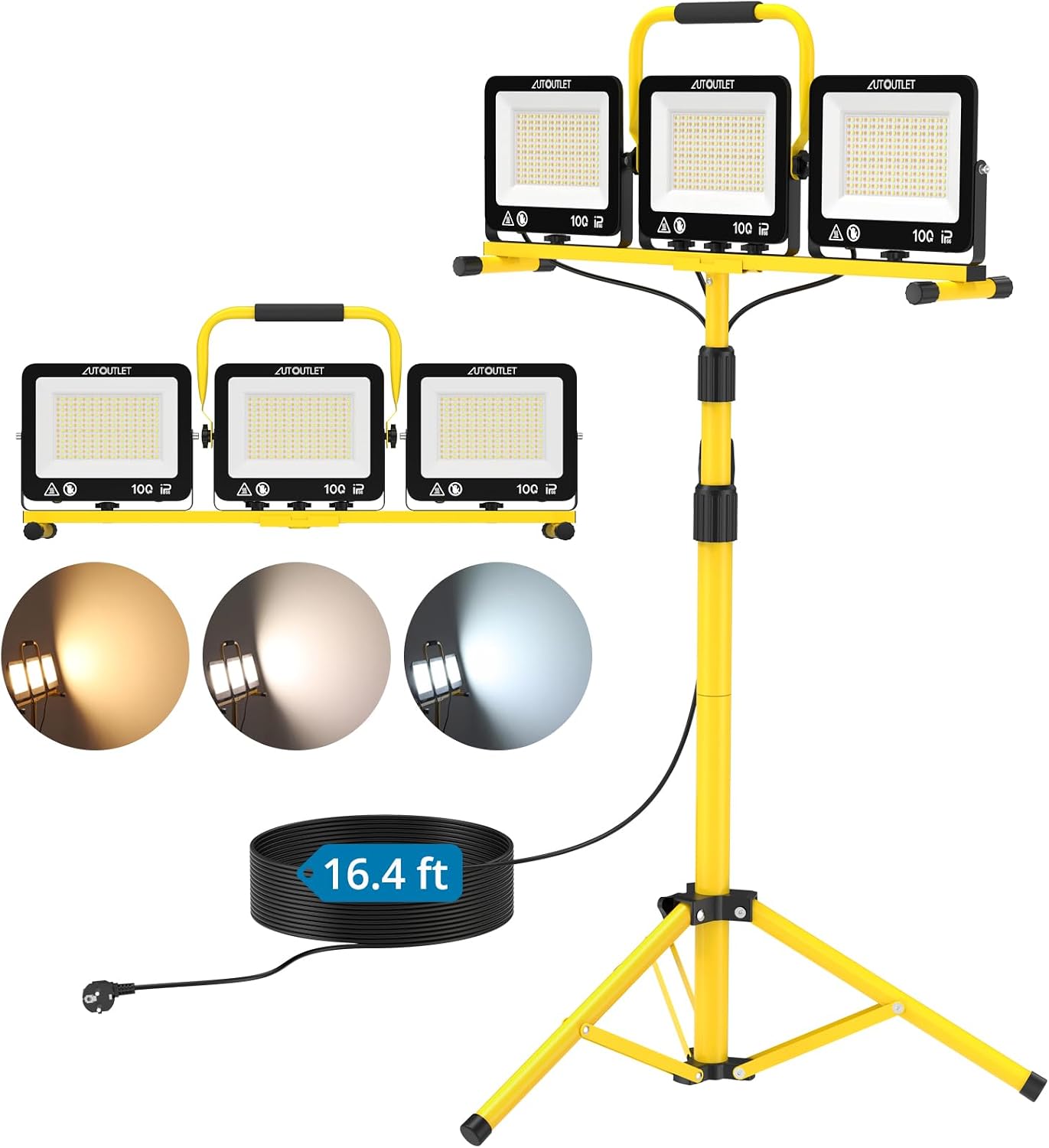 Lámpara de Trabajo LED Recargable AUTOUTLET 4000 lm con Trípode