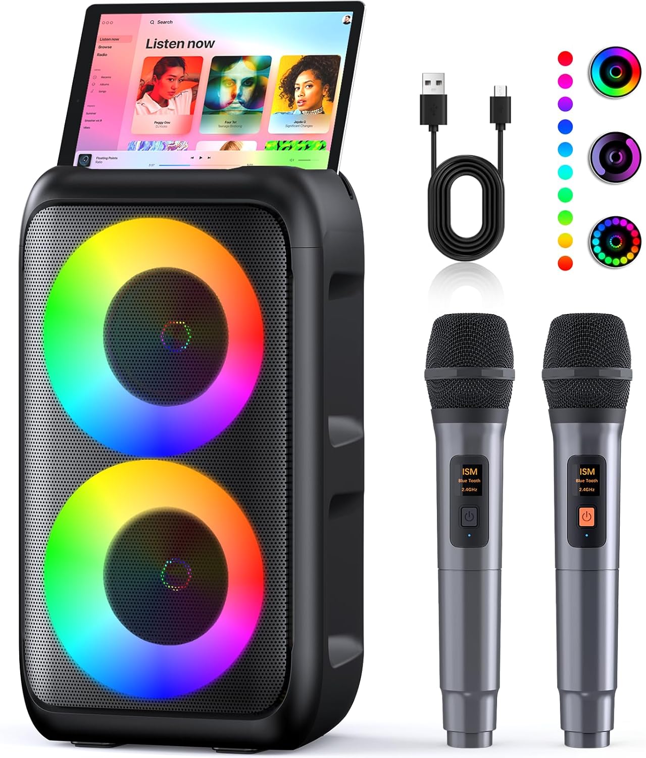 Karaoke Ankuka con 2 Micrófonos Inalámbricos