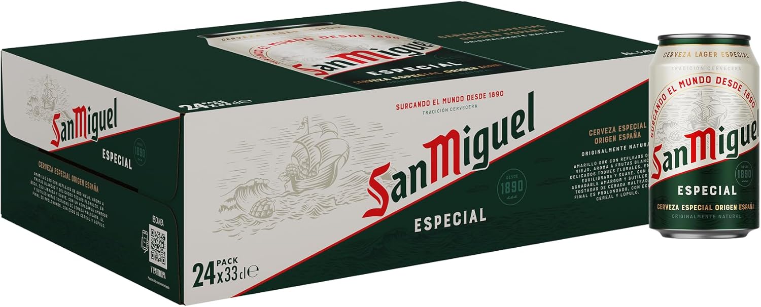 San Miguel Especial - Pack de 24 latas de cerveza lager