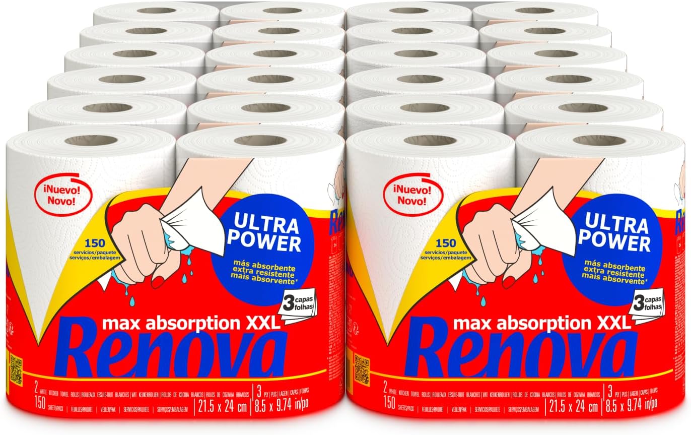 Renova - 4 paquetes de rollos de cocina XXL