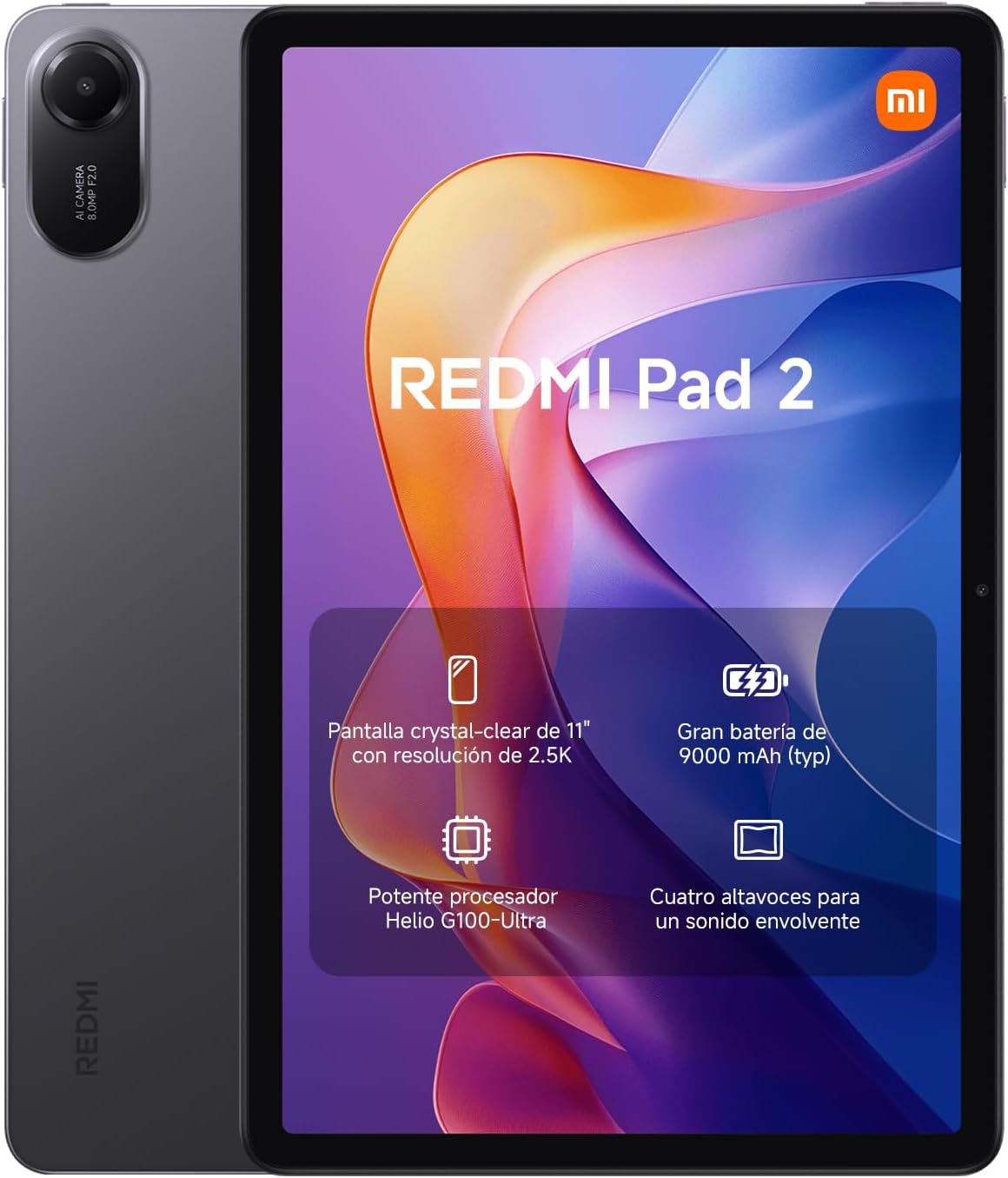 Tableta Xiaomi REDMI Pad 2 11 con Resolución 2.5K, 4GB RAM y 256GB de Almacenamiento 