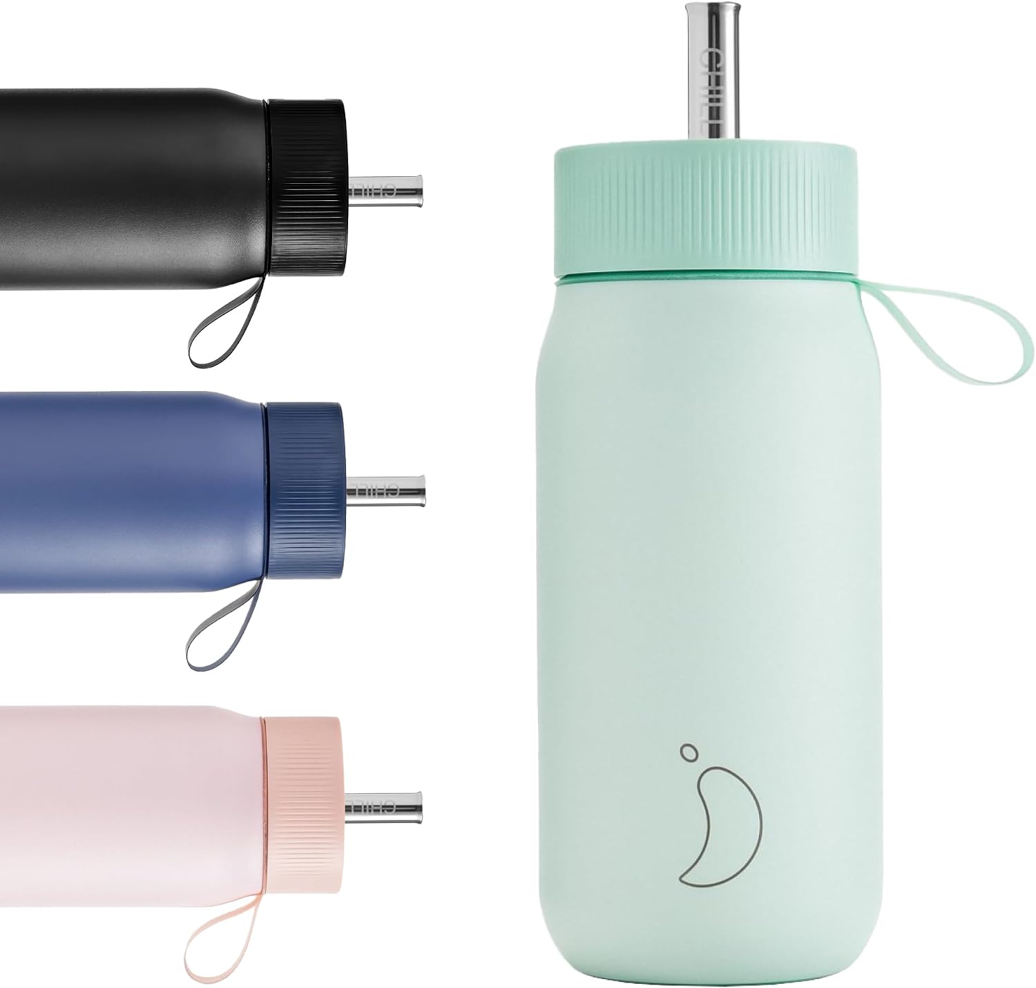 Vaso térmico Chilly's Switch de acero inoxidable sin BPA, con pajita integrada