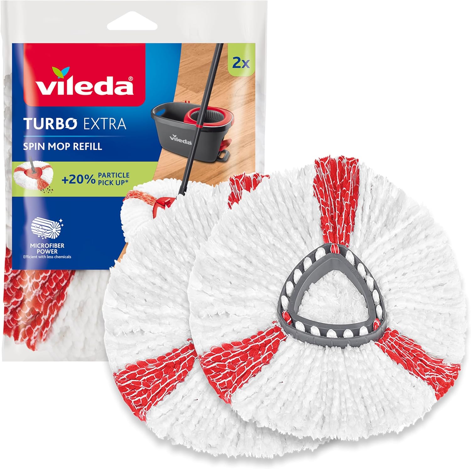 Recambio Turbo Vileda apto para todos los suelos, elimina el 99% de las bacterias con