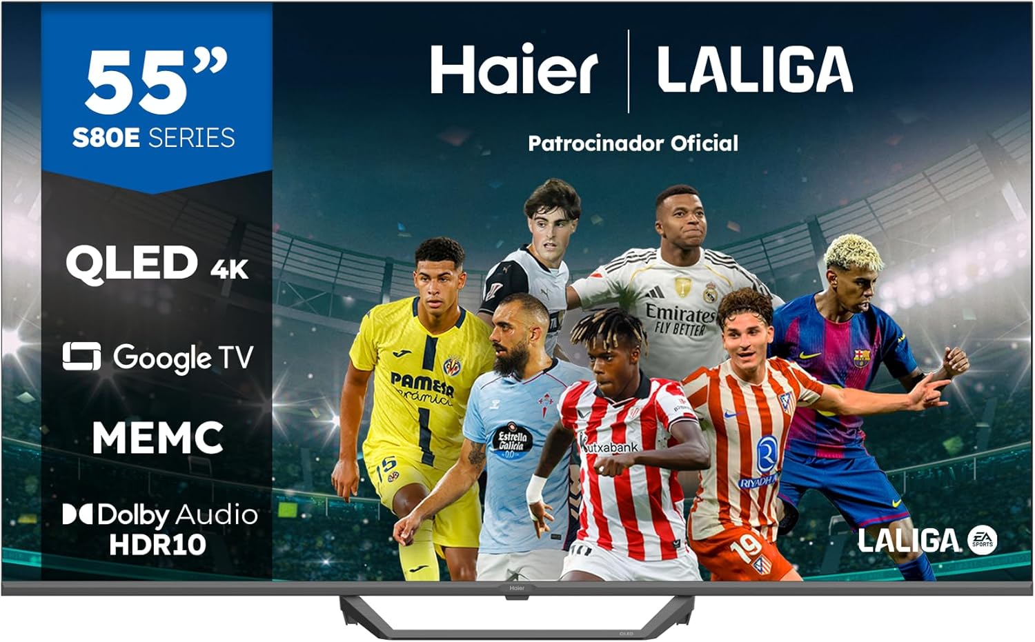 Haier QLED 4K UHD H55S80EUX - Smart TV 55" 4K Google TV, Dolby Audio, HDR10